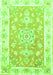 Serging Thickness of Machine Washable Medallion Green Traditional Area Rugs, wshtr4739grn