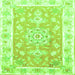 Serging Thickness of Medallion Green Traditional Rug, tr4739grn