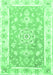 Machine Washable Medallion Emerald Green Traditional Area Rugs, wshtr4739emgrn
