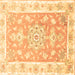 Square Medallion Brown Traditional Rug, tr4739brn