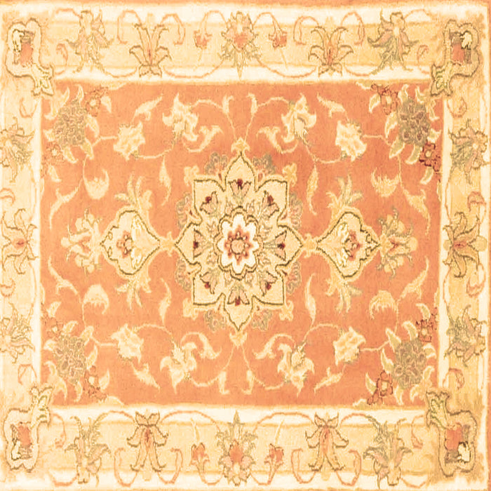 Square Machine Washable Medallion Brown Traditional Rug, wshtr4739brn