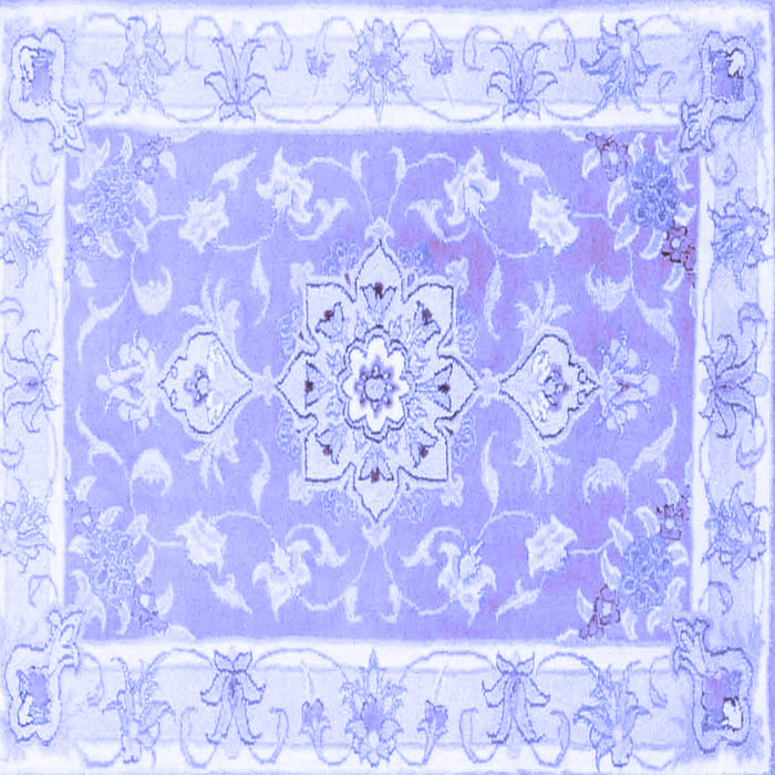Square Medallion Blue Traditional Rug, tr4739blu