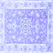 Square Medallion Blue Traditional Rug, tr4739blu