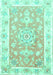 Machine Washable Medallion Turquoise Traditional Area Rugs, wshtr4739turq