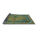 Sideview of Medallion Light Blue French Rug, tr473lblu