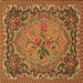 Square Medallion Brown French Rug, tr473brn