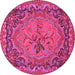 Round Medallion Pink French Rug, tr473pnk