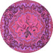 Round Medallion Purple French Rug, tr473pur