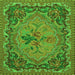 Serging Thickness of Medallion Green French Rug, tr473grn