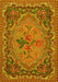 Machine Washable Medallion Yellow French Rug, wshtr473yw