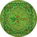 Square Medallion Green French Rug, tr473grn