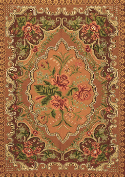 Medallion Brown French Rug, tr473brn