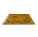 Sideview of Machine Washable Medallion Yellow French Rug, wshtr473yw