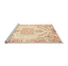 Sideview of Machine Washable Traditional Khaki Gold Rug, wshtr4740