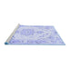 Sideview of Machine Washable Persian Blue Traditional Rug, wshtr4740blu