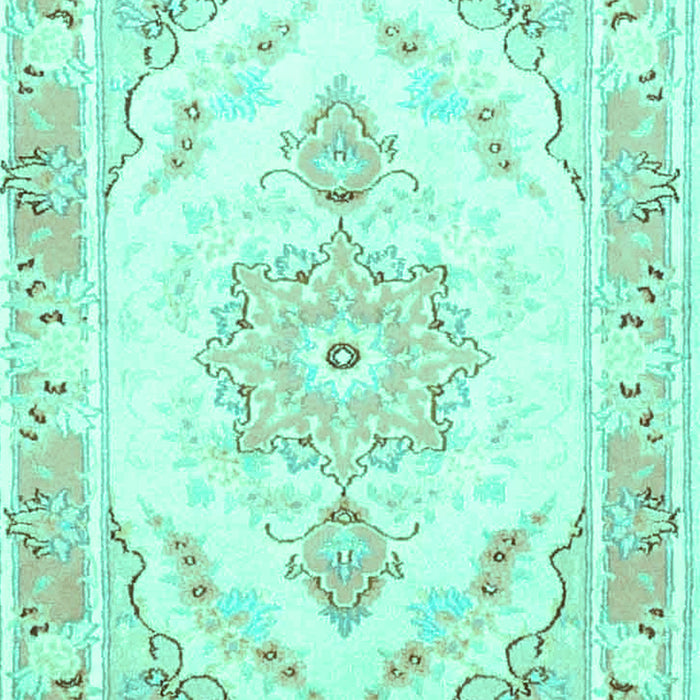 Machine Washable Persian Turquoise Traditional Area Rugs, wshtr4740turq