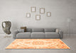 Machine Washable Persian Orange Traditional Area Rugs in a Living Room, wshtr4740org
