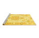 Sideview of Machine Washable Persian Yellow Traditional Rug, wshtr4740yw