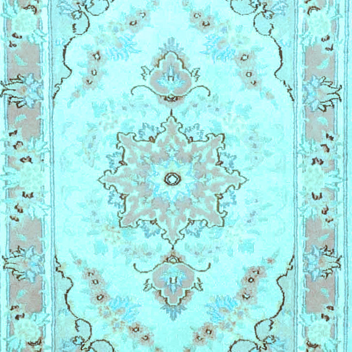 Machine Washable Persian Light Blue Traditional Rug, wshtr4740lblu