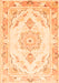 Serging Thickness of Machine Washable Persian Orange Traditional Area Rugs, wshtr4740org