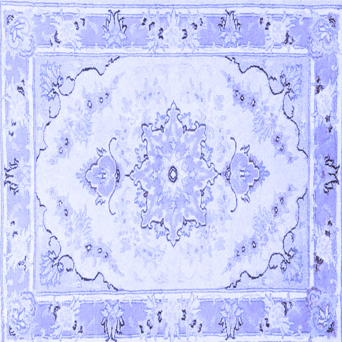 Square Persian Blue Traditional Rug, tr4740blu