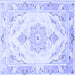 Square Persian Blue Traditional Rug, tr4740blu