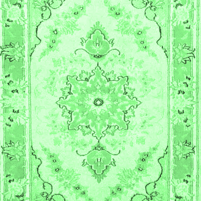 Machine Washable Persian Emerald Green Traditional Area Rugs, wshtr4740emgrn