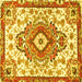 Square Machine Washable Persian Yellow Traditional Rug, wshtr4741yw
