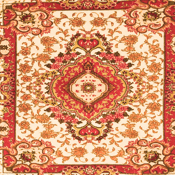 Round Machine Washable Persian Orange Traditional Area Rugs, wshtr4741org