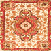 Round Machine Washable Persian Orange Traditional Area Rugs, wshtr4741org