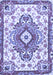 Machine Washable Persian Blue Traditional Rug, wshtr4741blu