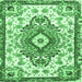 Square Machine Washable Persian Emerald Green Traditional Area Rugs, wshtr4741emgrn