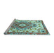 Sideview of Machine Washable Persian Light Blue Traditional Rug, wshtr4741lblu