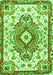 Serging Thickness of Machine Washable Persian Green Traditional Area Rugs, wshtr4741grn