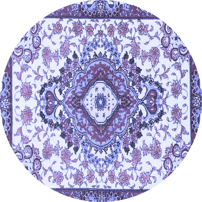 Round Persian Blue Traditional Rug, tr4741blu