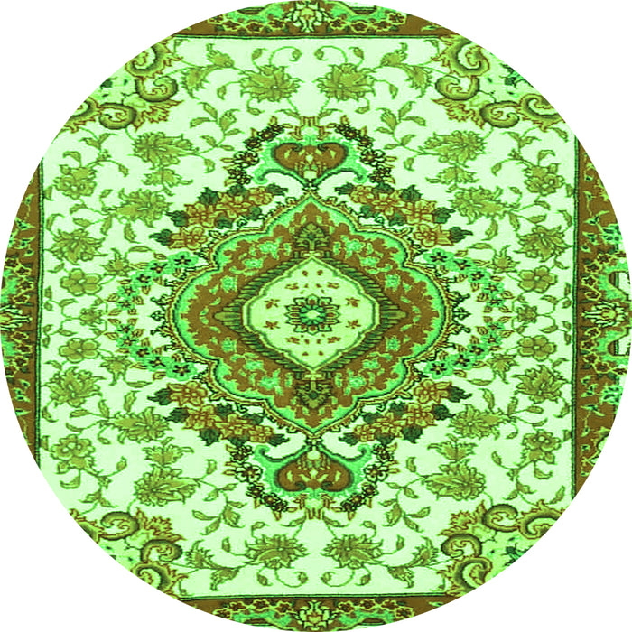 Square Persian Green Traditional Rug, tr4741grn