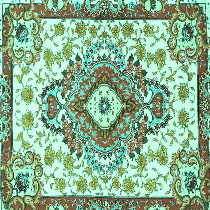 Square Persian Turquoise Traditional Rug, tr4741turq
