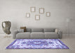 Machine Washable Persian Blue Traditional Rug in a Living Room, wshtr4741blu