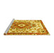 Sideview of Machine Washable Persian Yellow Traditional Rug, wshtr4741yw