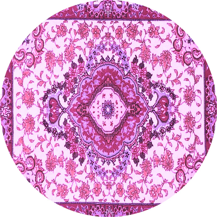 Round Persian Purple Traditional Rug, tr4741pur
