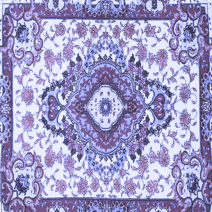 Square Machine Washable Persian Blue Traditional Rug, wshtr4741blu