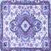 Square Machine Washable Persian Blue Traditional Rug, wshtr4741blu