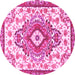 Round Persian Pink Traditional Rug, tr4741pnk