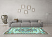 Machine Washable Persian Light Blue Traditional Rug in a Living Room, wshtr4741lblu