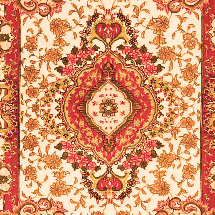 Serging Thickness of Machine Washable Persian Orange Traditional Area Rugs, wshtr4741org