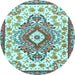 Round Persian Light Blue Traditional Rug, tr4741lblu