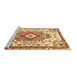 Sideview of Machine Washable Persian Brown Traditional Rug, wshtr4741brn