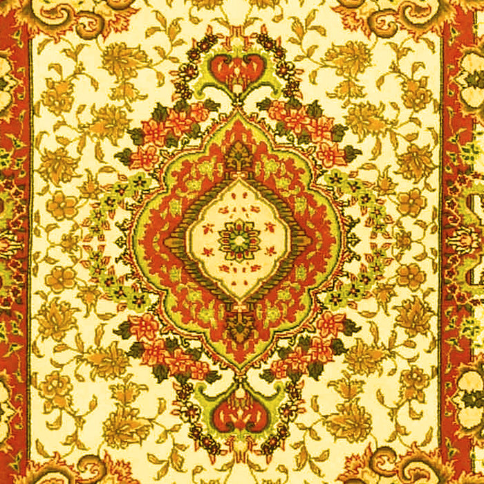 Machine Washable Persian Yellow Traditional Rug, wshtr4741yw