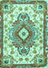 Machine Washable Persian Turquoise Traditional Area Rugs, wshtr4741turq