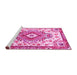 Sideview of Machine Washable Persian Pink Traditional Rug, wshtr4741pnk